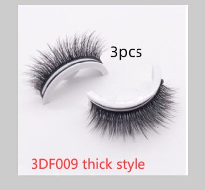 Reusable 3D Mink Lashes Natural False Eyelashes Self Adhesive Fake