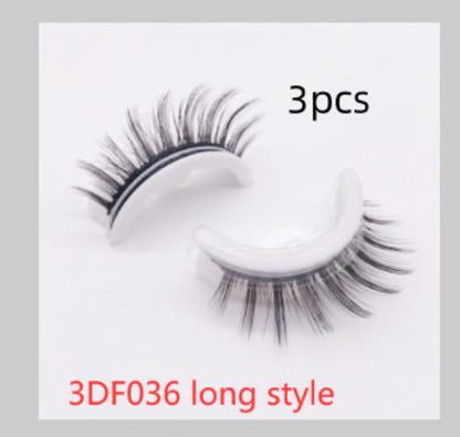 Reusable 3D Mink Lashes Natural False Eyelashes Self Adhesive Fake